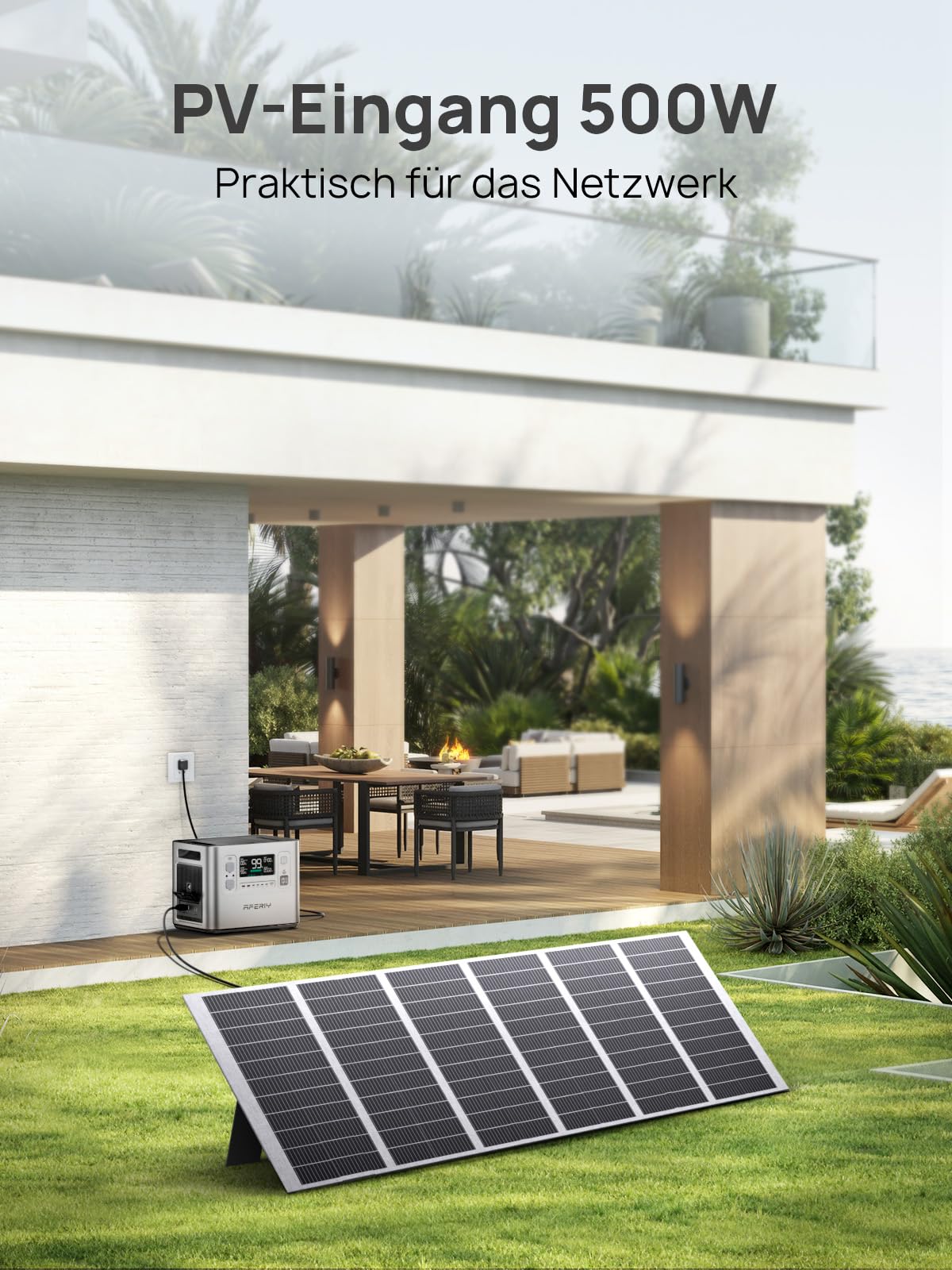 AFERIY 2400W Tragbare Powerstation, 2048Wh LiFePO4 Batterie, 1,5 Stunde Schnellladung, 13 Anschlüsse, Sinuswellen 230V, USV, APP, Mobile Stromversorgung für Outdoors Camping, Silbern